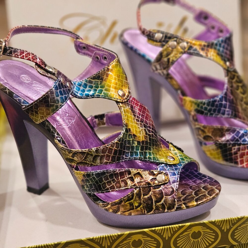 Cherish Multi Color Strappy Heels